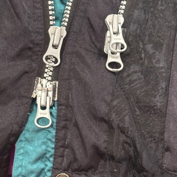 Vintage Obemeyer Black Multi Color Block Down Puffer Ski Jacket Size 8 - Picture 11 of 15